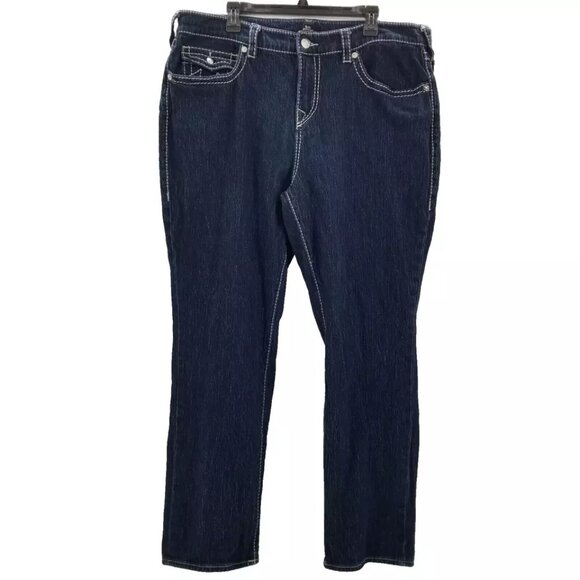 True Religion Ricky Flap Big T Jeans Mens Blue Denim Relaxed Straight 38 x 32 - Picture 2 of 14